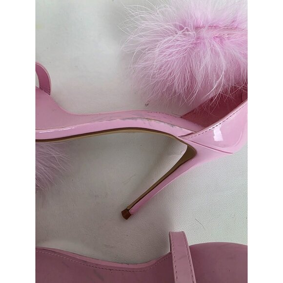 Marc Fisher LTD Genivy Feather Ankle Strap Stiletto Sandals Flamingo Pink 8.5 - Picture 8 of 10